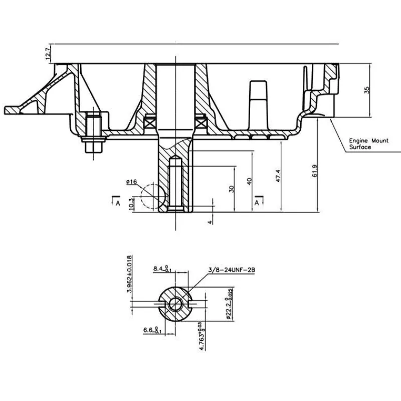 New Primusdanmark 7,5 hk motor med Ø22,22 x 50 mm lodret aksel