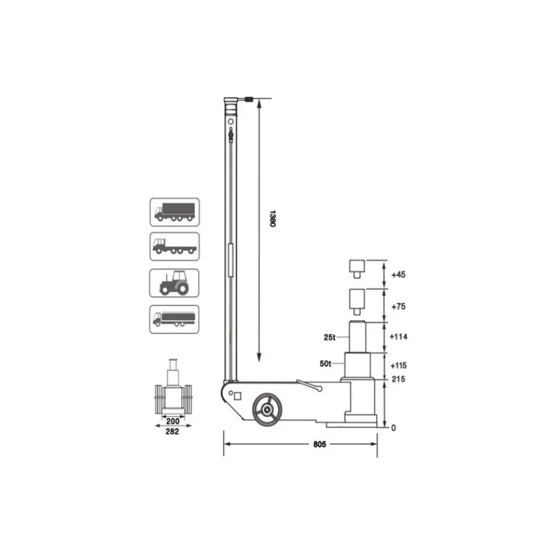 Hot Primusdanmark Hydraulisk donkraft 50 tons