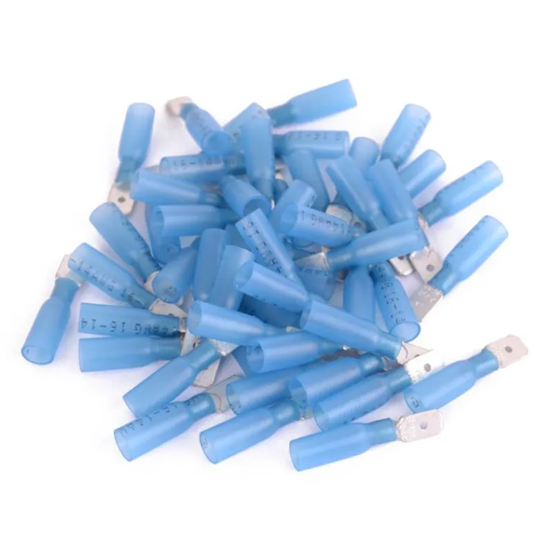 Clearance Primusdanmark Kabelsko med krympeflex - han stik - 50 stk.