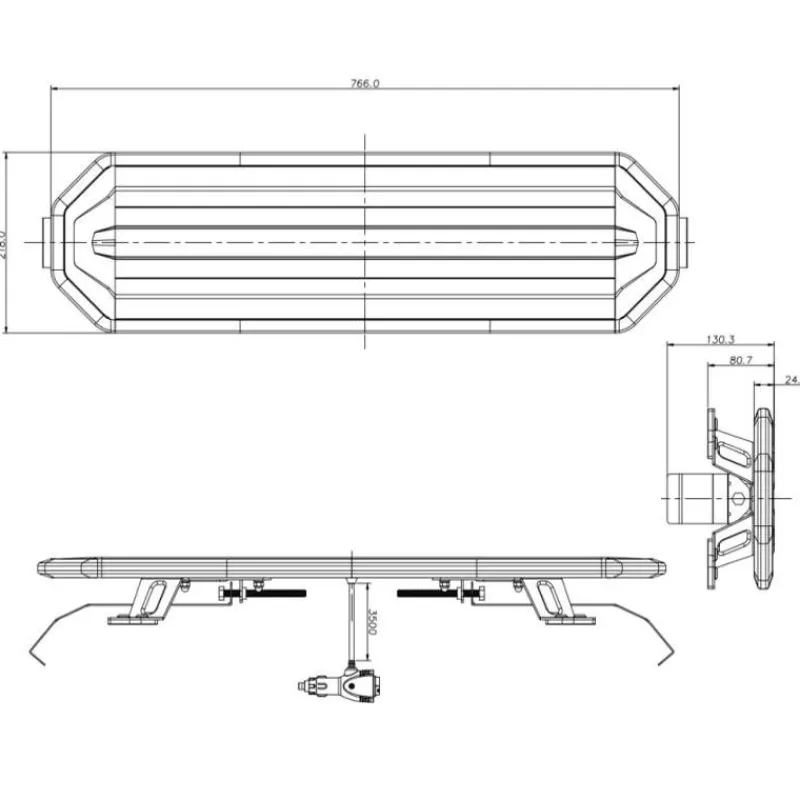 Discount Primusdanmark LED Lygtebro - 77 cm - gennemsigtigt cover