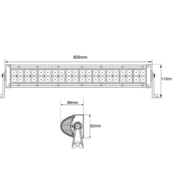 Online Primusdanmark LED Lysbom - 180 watt - til fast montering - 12/24 volt