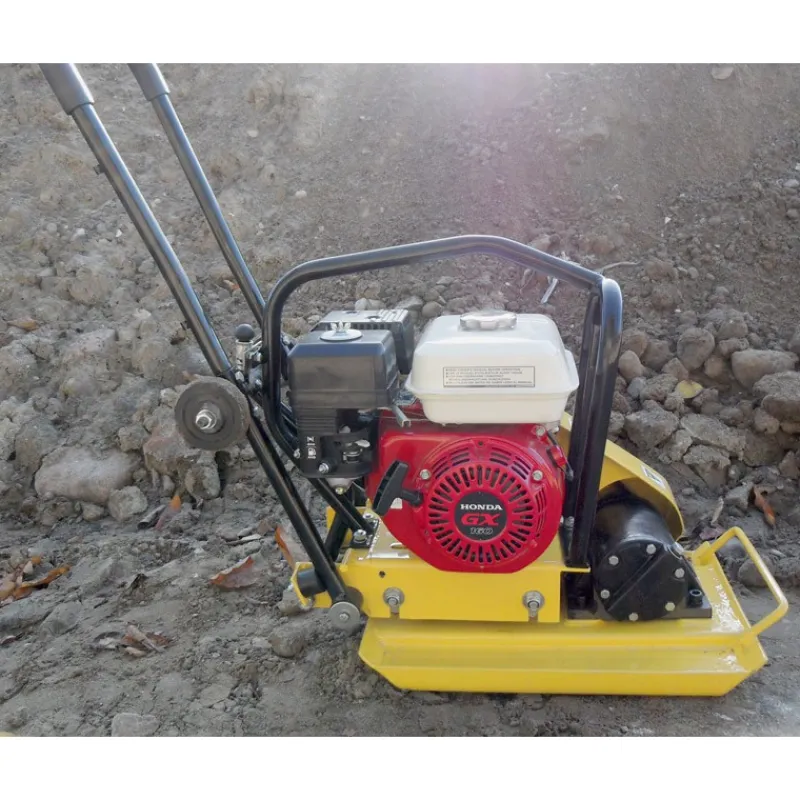 New Primusdanmark Pladevibrator 62 kg med Honda GX160 motor og kørehjul
