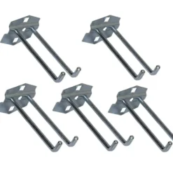 Clearance Primusdanmark 5 stk. Kroge - dobbelt - 100 mm - til hulplade (10 x 10 mm) + værkstedsvogne