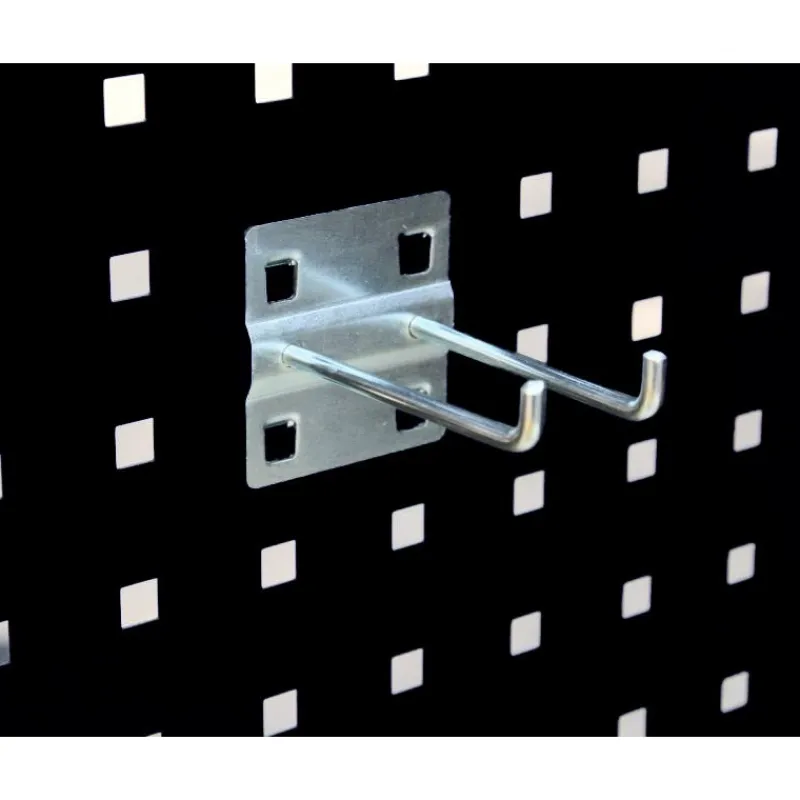 Clearance Primusdanmark 5 stk. Kroge - dobbelt - 100 mm - til hulplade (10 x 10 mm) + værkstedsvogne