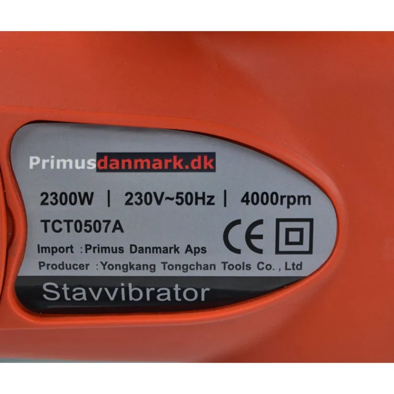 Best Primusdanmark Stor Stavvibrator professionel + 4 meter slange