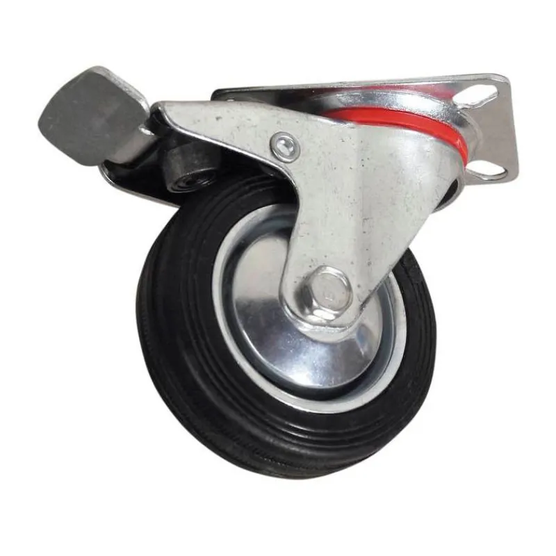 Clearance Primusdanmark Transporthjul ø 75 mm hård gummi m/lås og drejefod